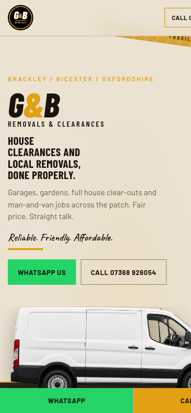 G&B Removals mobile